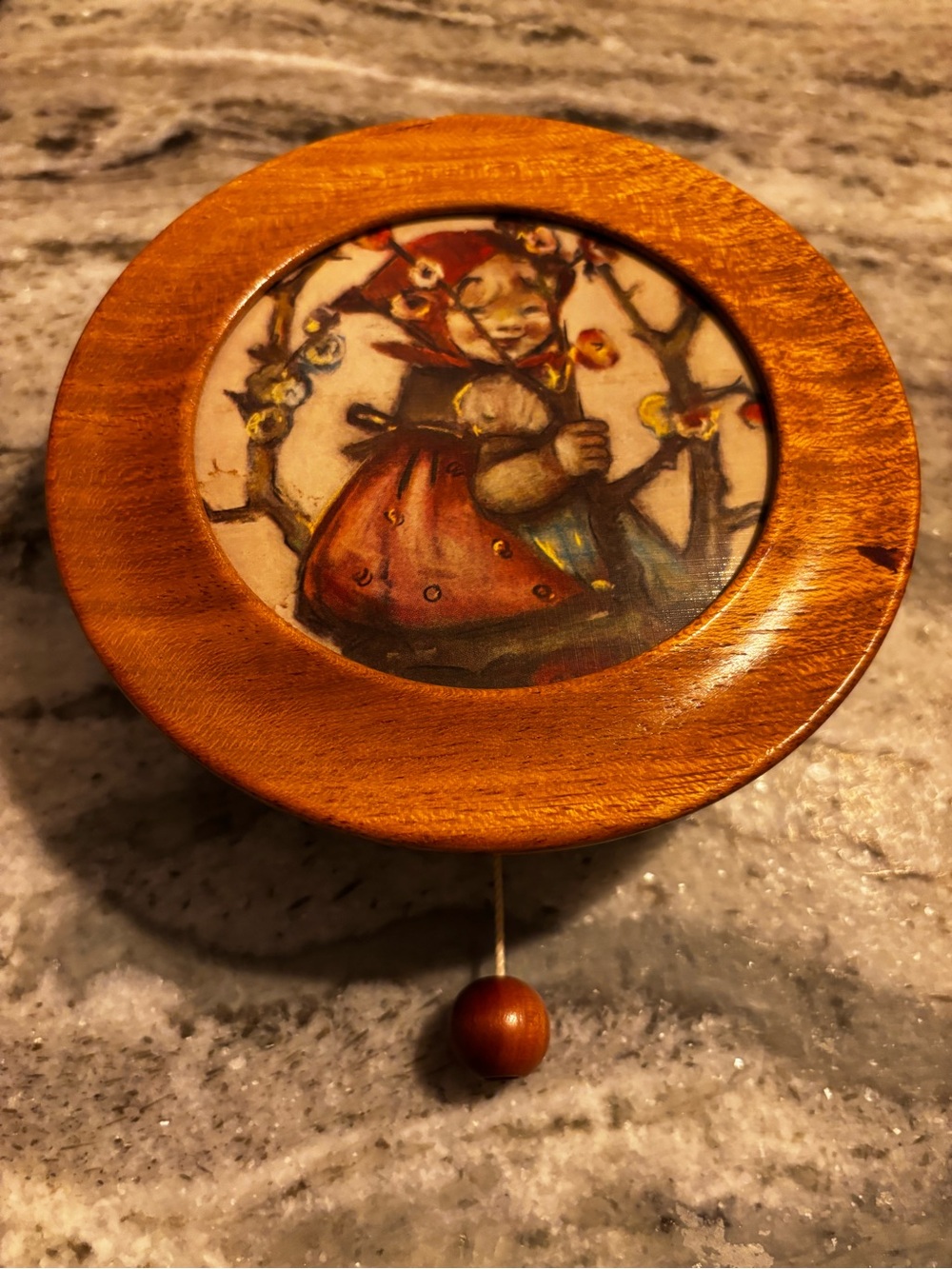 Hummel "Apple Tree Girl" Wooden Pull-String Music Box – W. Germany